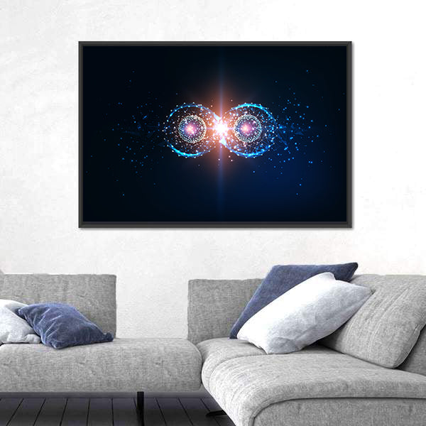 Futuristic Blue Infinity Symbol Canvas Wall Art
