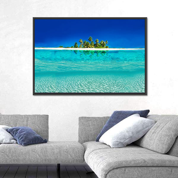 Tropical Island Reflection on the Sea Canvas Wall Art