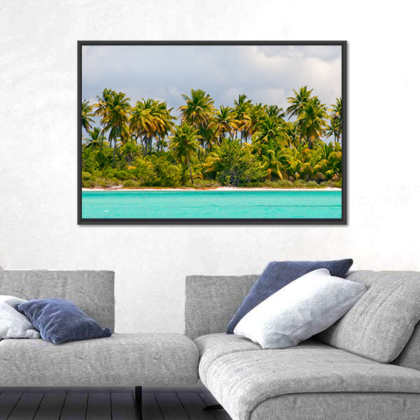 Tropical Palm Trees Island Canvas Wall Art