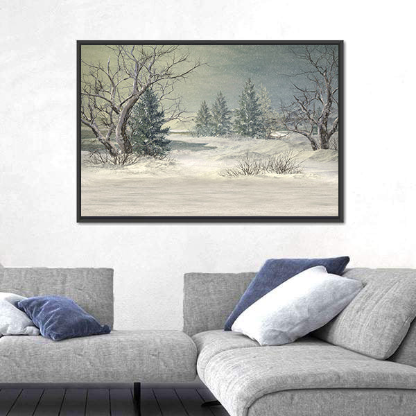Serene Winter Forest Canvas Wall Art