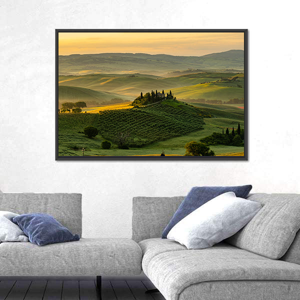 Tuscany Rolling Hills with Cypress Trees Canvas Wall Art