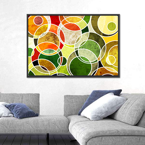 Abstract Overlapping Geometric Circles Canvas Wall Art