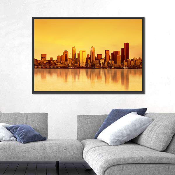 Seattle Skyline at Sunset Canvas Wall Art