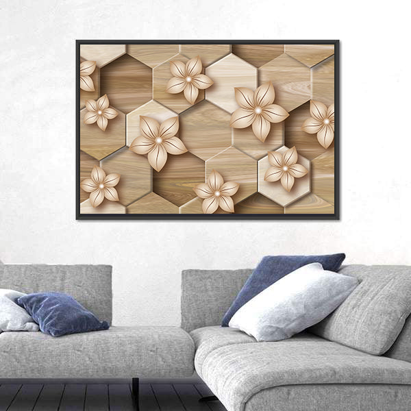 Honeycomb Floral Mural Canvas Wall Art