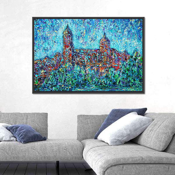 Salamanca Abstract Waterfront Cityscape Canvas Wall Art