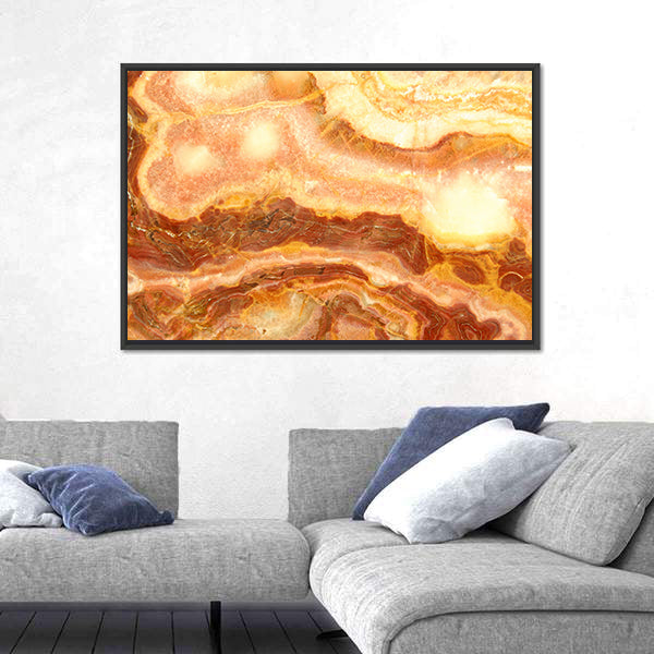 Amber Onyx Marble Layers Canvas Wall Art