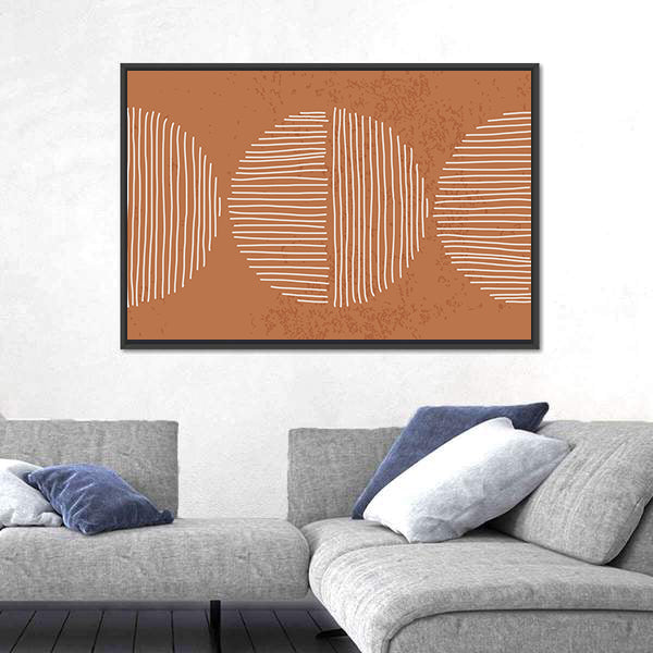 Minimalist Terracotta Geometric Circles Canvas Wall Art