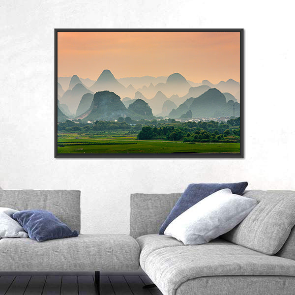 Karst Mountain In Guilin China Canvas Wall Art