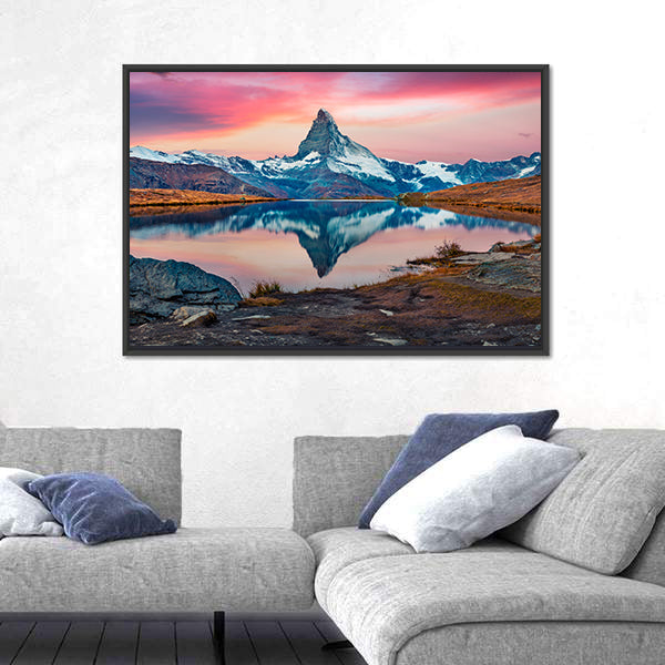 Stellisee Lake With Matterhorn Peak Canvas Wall Art