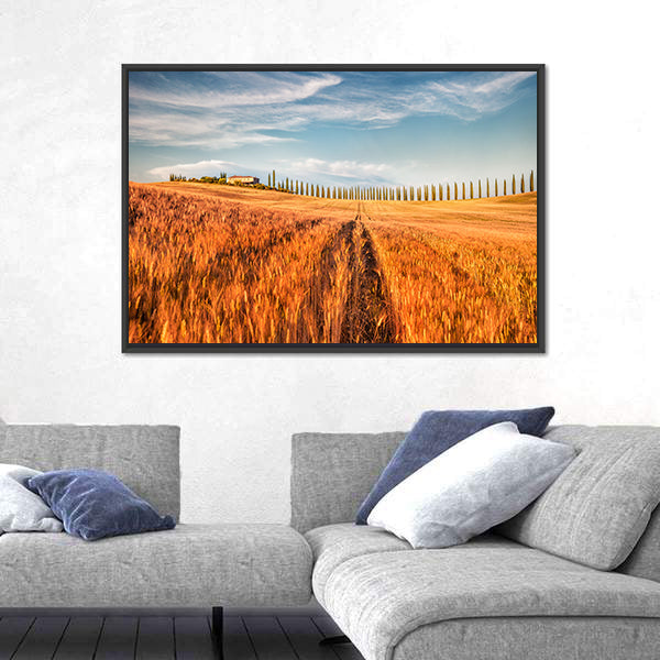 Wheat Field In Tuscany Canvas Wall Art