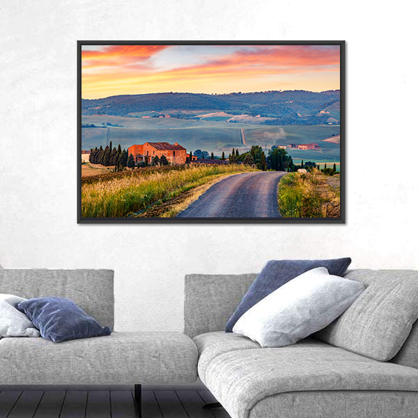 Tuscanian Country Road Canvas Wall Art