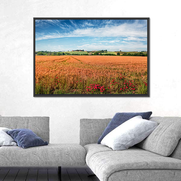 Wheat Field In Tuscany Canvas Wall Art
