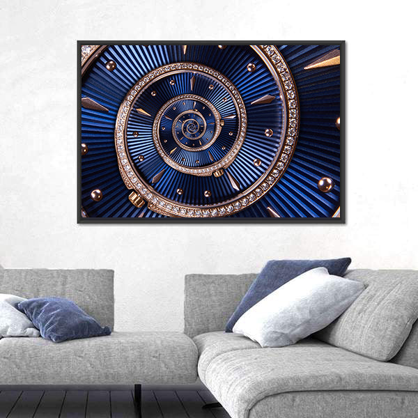 Time Spiral Watch Dial Canvas Wall Art