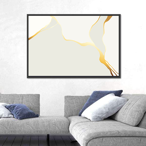 Marble Veining with Gold Accents Canvas Wall Art