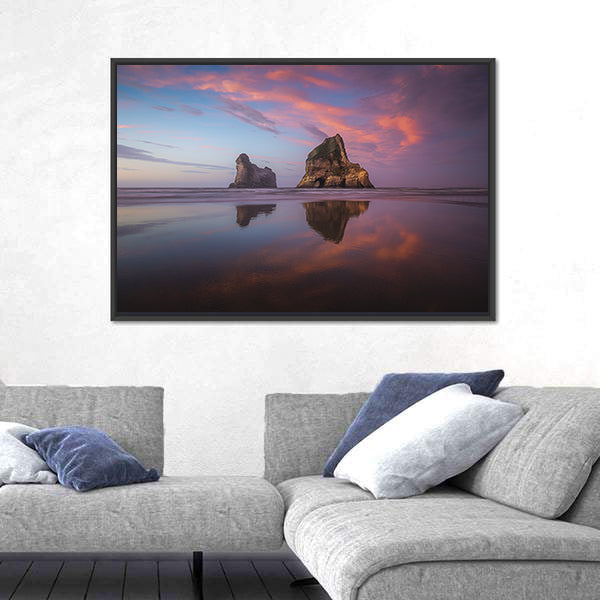 Sunrise At Wharariki Beach In New Zealand Canvas Wall Art