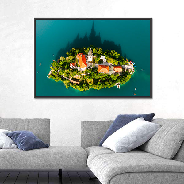 Lake Bled With Assumption Of Maria Church Slovenia Canvas Wall Art