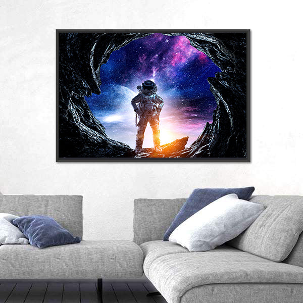 Astronaut at Spacewalk Canvas Wall Art