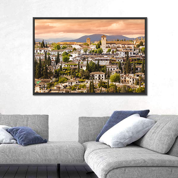 Sunset Over Granada Canvas Wall Art
