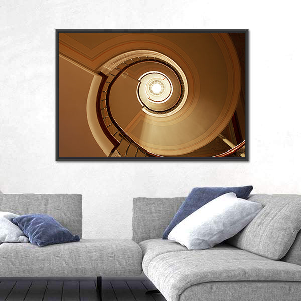 Curvy Spiral Staircase Canvas Wall Art