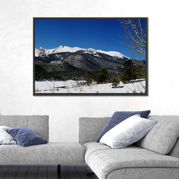 Pikes Peak Winter Landscape Canvas Wall Art