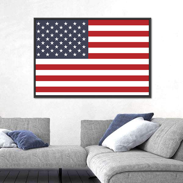 American Flag Geometric Canvas Wall Art