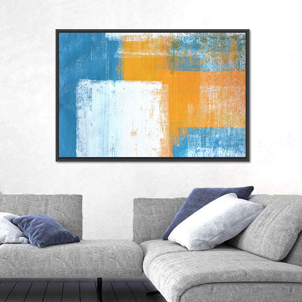 Hand-drawn Abstract Geometric Color Blocks Canvas Wall Art