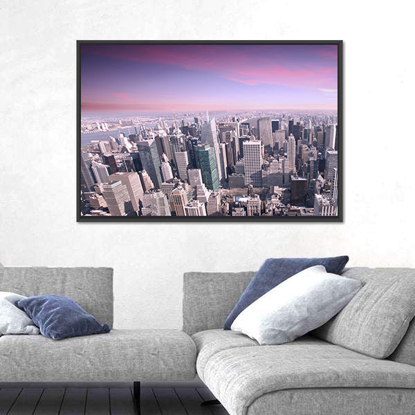 New York City Skyline at Sunset Canvas Wall Art