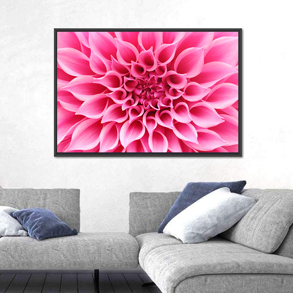 Pink Dahlia Flower Canvas Wall Art