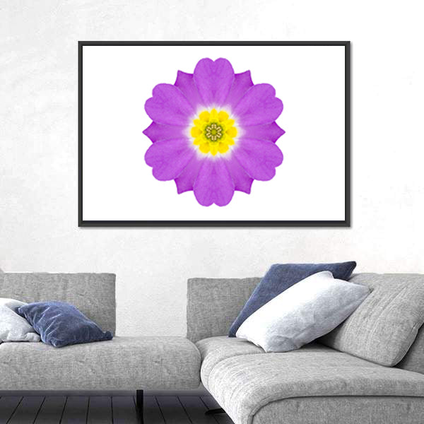 Purple Kaleidoscopic Flower Canvas Wall Art