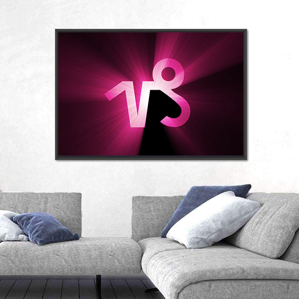 Capricorn Zodiac Symbol Canvas Wall Art
