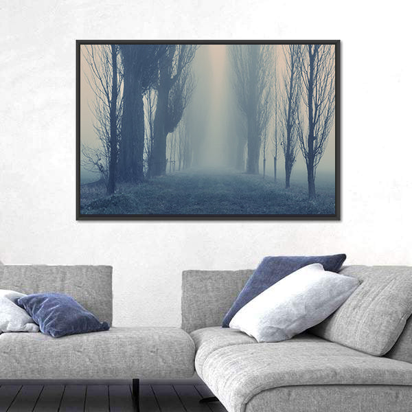 Autumn Fog in the Old Forest Canvas Wall Art