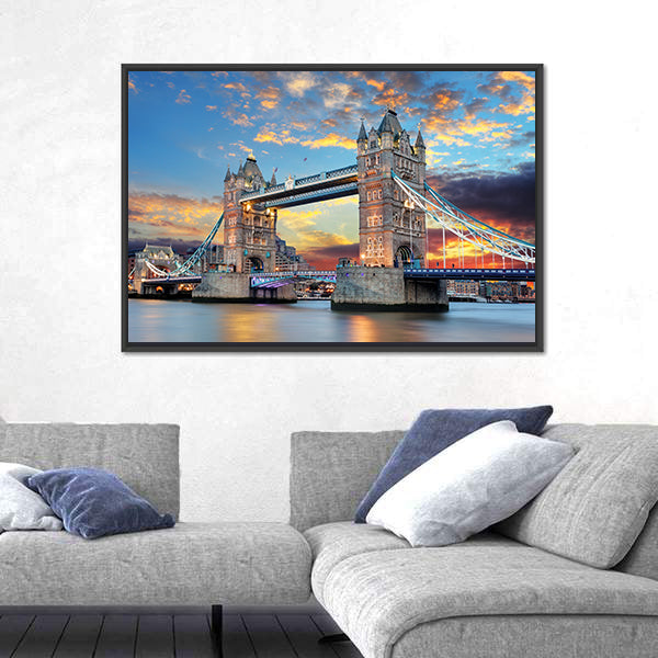 Tower Bridge at Sunset, London Canvas Wall Art