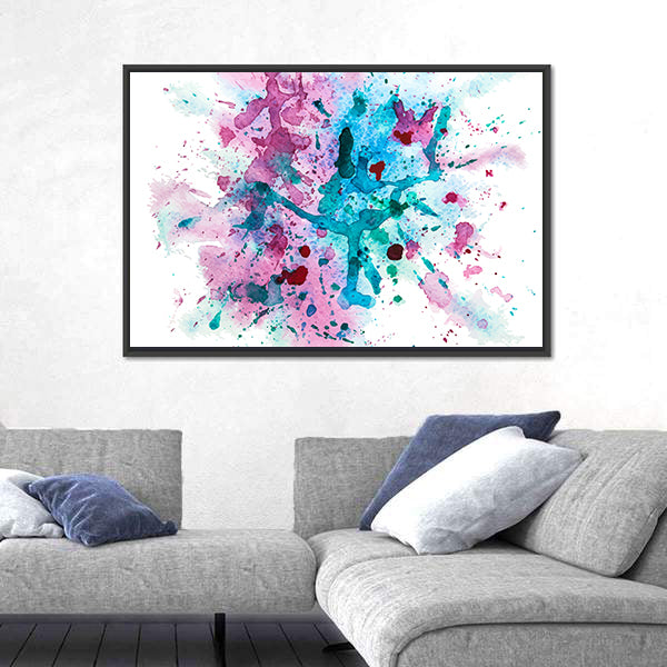 Multicolor Watercolor Splash Canvas Wall Art