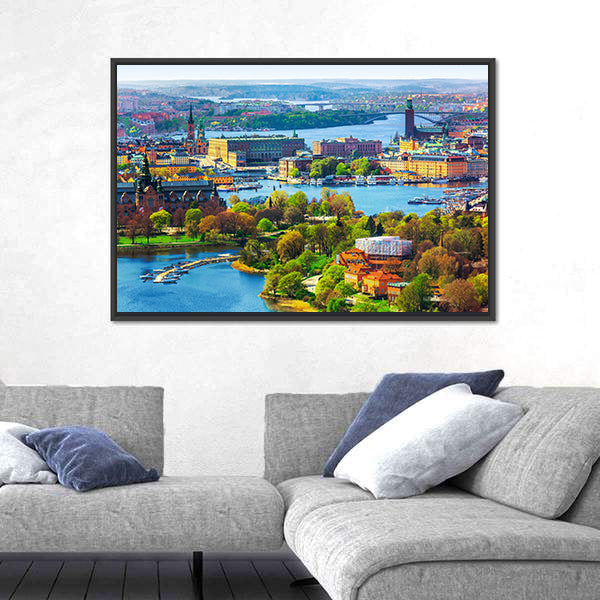 Old Town Gamla Stan In Stockholm Canvas Wall Art