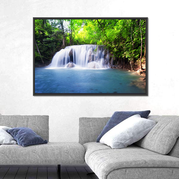 Tropical Waterfall in Thailand Canvas Wall Art