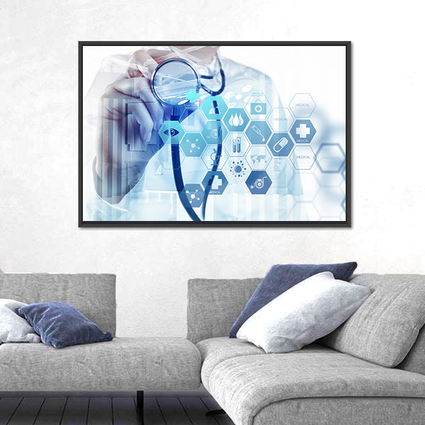Smart Medical Doctor Digital Canvas Wall Art
