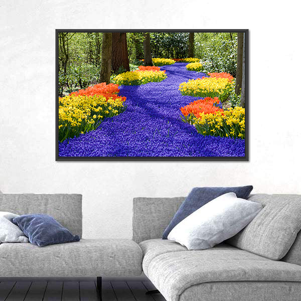 Field Of Spring Flowers Canvas Wall Art