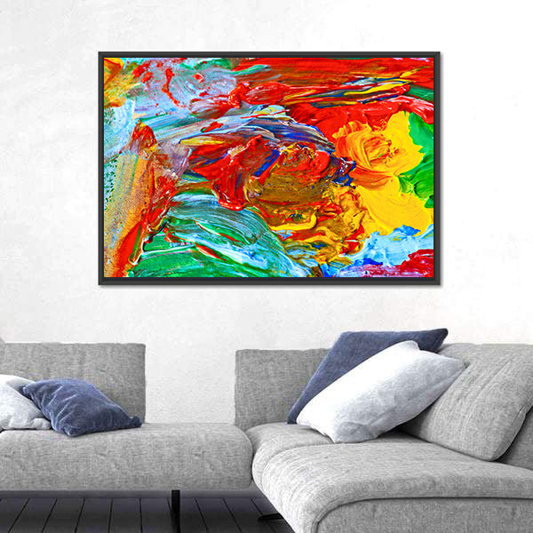 Oil Brushstrokes Abstract Painting Canvas Wall Art