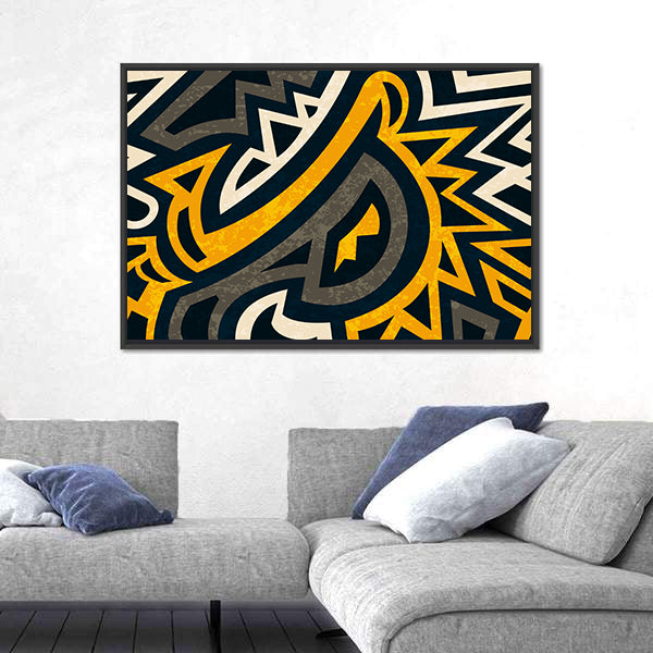 Seamless African Geometric Pattern Canvas Wall Art