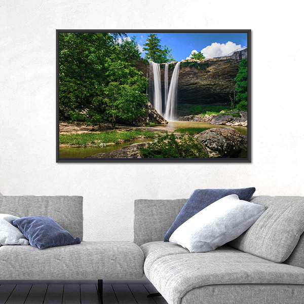 Noccalula Waterfall with Split Falls Canvas Wall Art