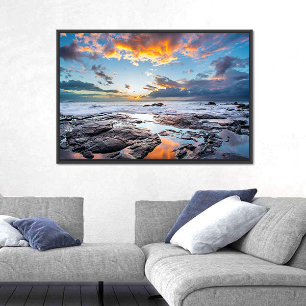 Rocky Shore On The Island Of Maui In Hawaii Canvas Wall Art