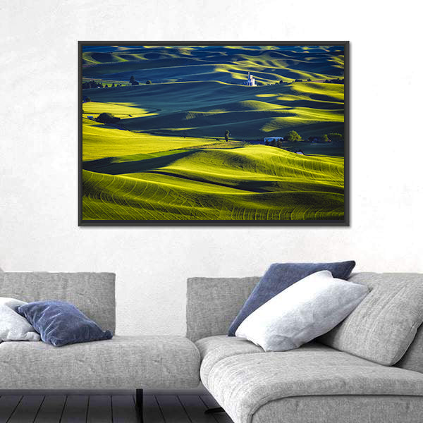 Palouse Rolling Hills at Sunset Canvas Wall Art