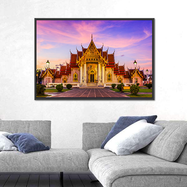 The Marble Temple In Thailand Canvas Wall Art