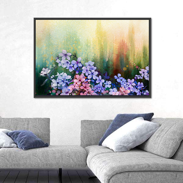 Abstract Cherry Blossoms in Purple Canvas Wall Art