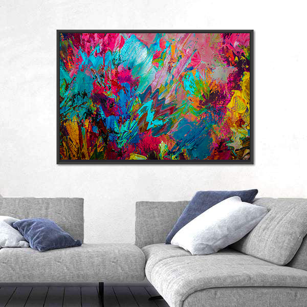 Colorful Brushstrokes Abstract Canvas Wall Art