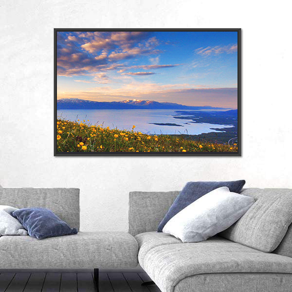 Mountain Lake In Abisko National Park In Sweden Canvas Wall Art