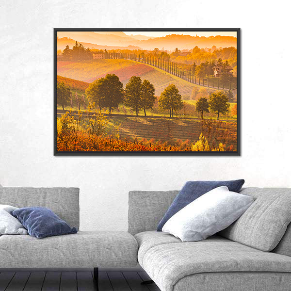 Italian Vineyards and Rolling Hills Canvas Wall Art