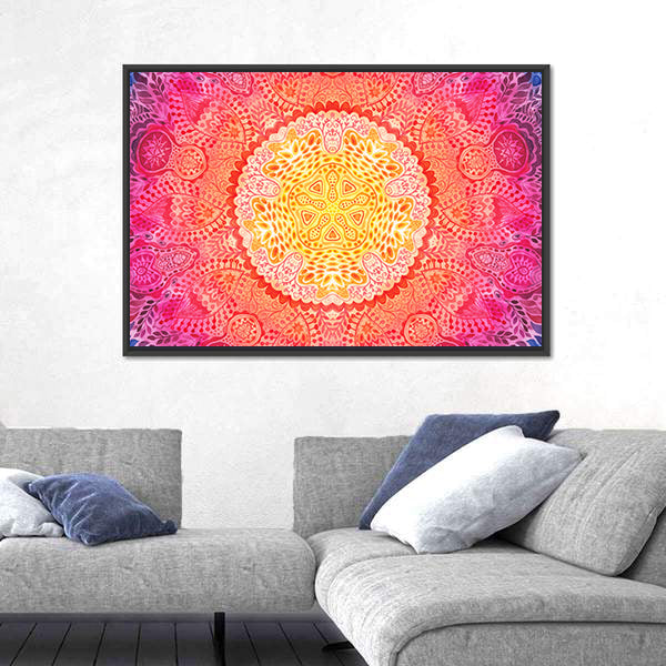 Watercolor Mandala Canvas Wall Art