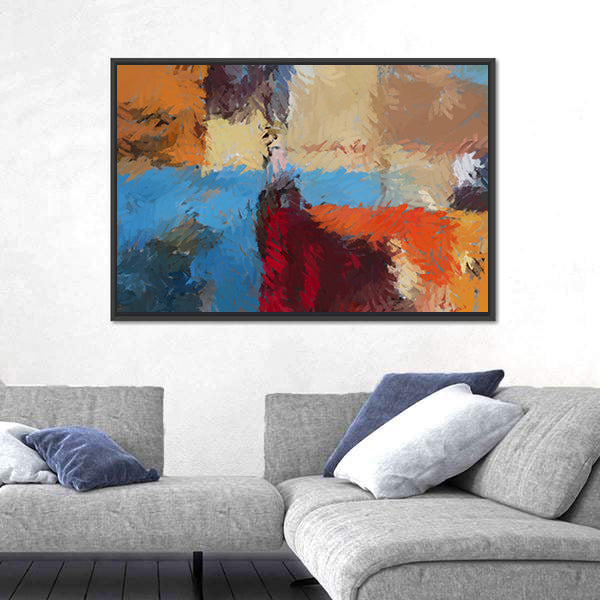 Hand-drawn Textured Abstract Painting Canvas Wall Art