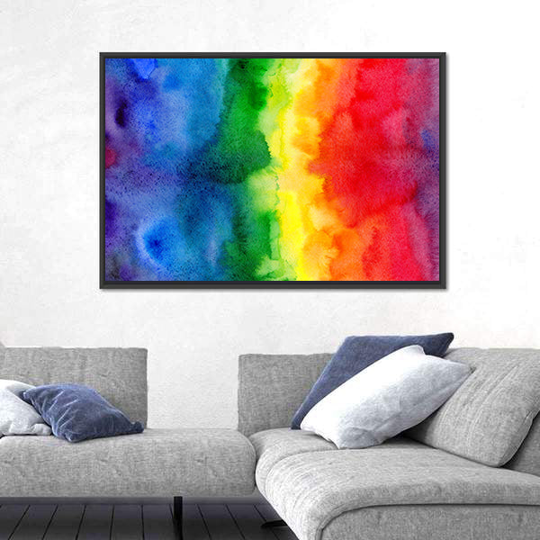 Watercolor Rainbow Gradient Canvas Wall Art